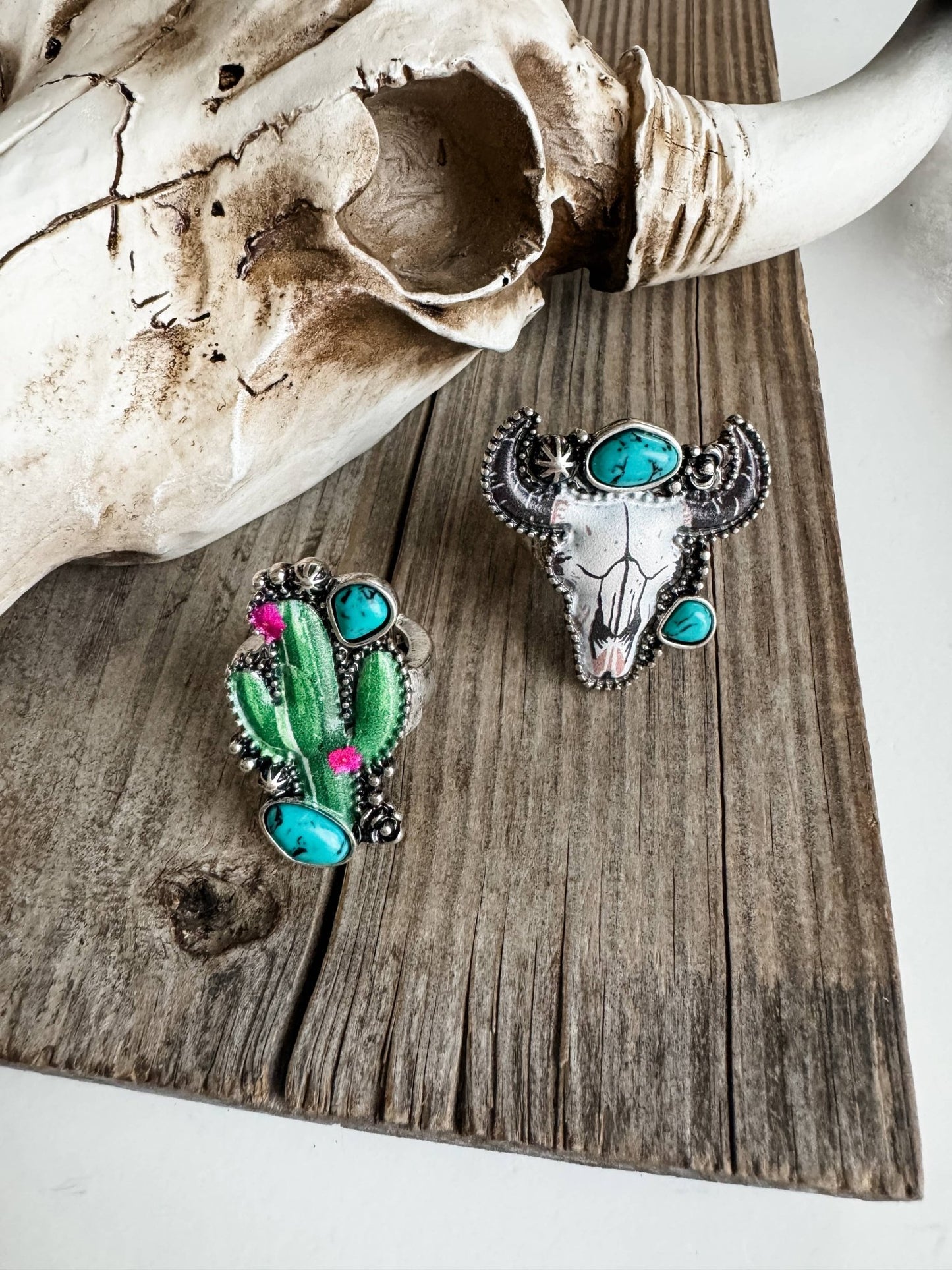 Western Pendant Adjustable Ring - CACTUS in STOCK - Texas Front Porch
