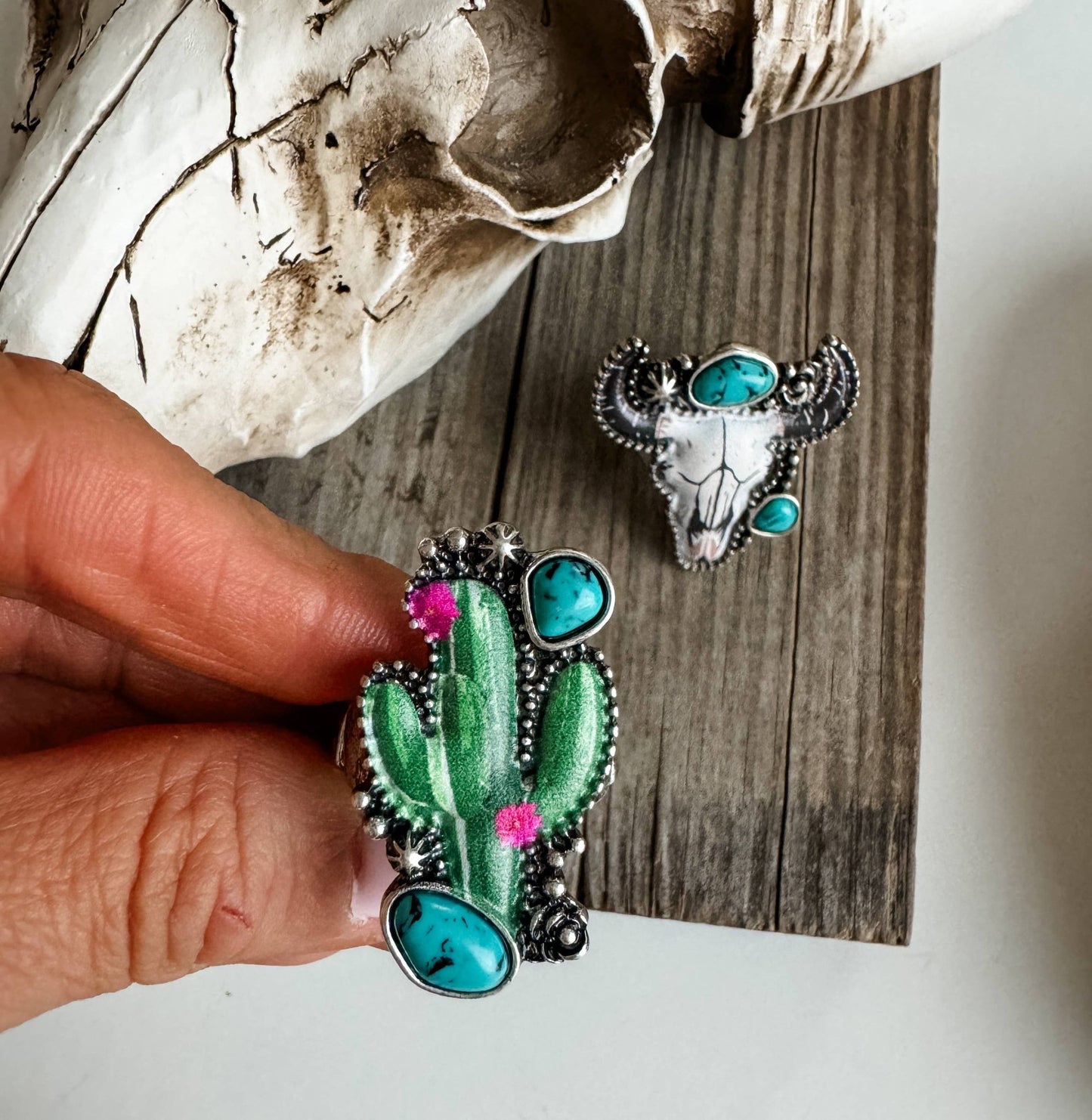 Western Pendant Adjustable Ring - CACTUS in STOCK - Texas Front Porch