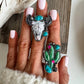 Western Pendant Adjustable Ring - Cactus | Steer  - Texas Front Porch