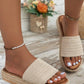 White Boho Woven Non - slip Wedge Slippers - Texas Front Porch