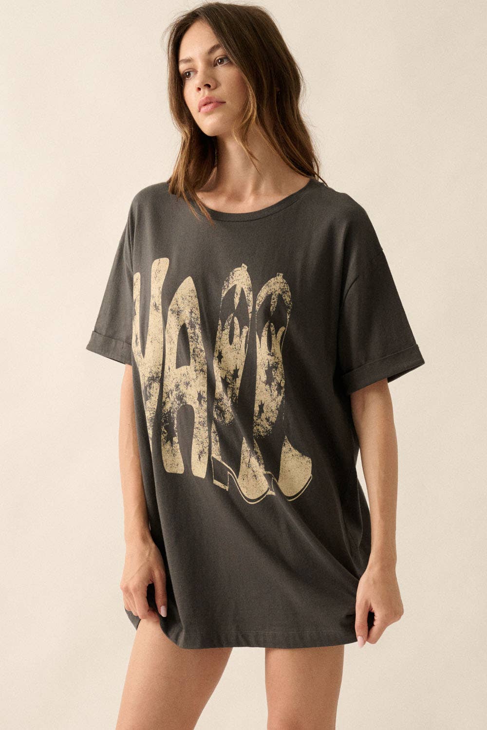 Ya'll Cowboy Boots Vintage Wash Western Graphic Tee - Texas Front Porch