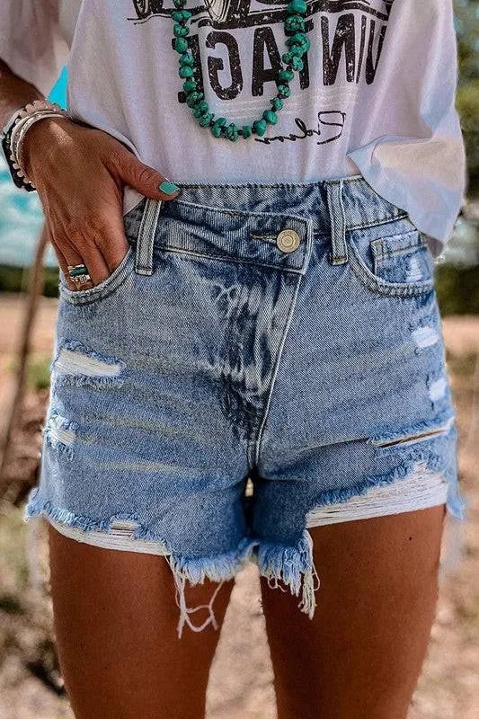 High Rise Denim Shorts - Texas Front Porch