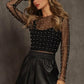 Pearl - Embellished Long Sleeve Mesh Top - Texas Front Porch