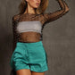 Pearl - Embellished Long Sleeve Mesh Top - Texas Front Porch